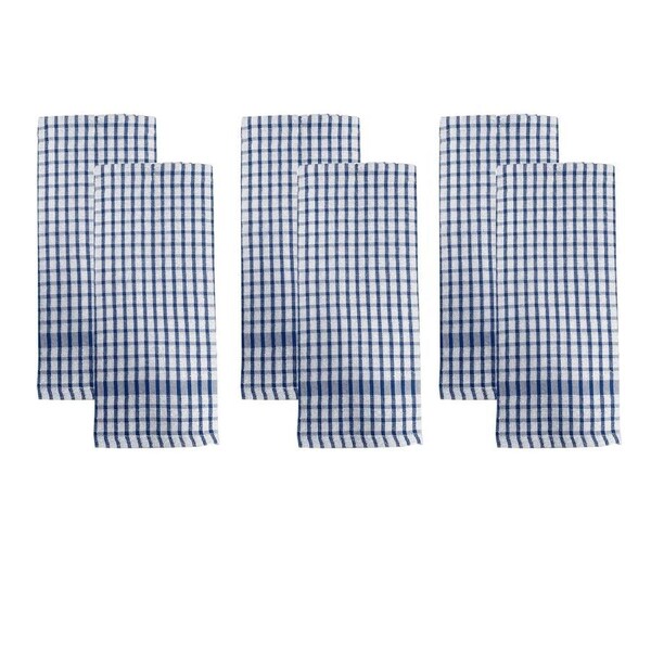 Set of 6 Elly Terry Tea Towels Blue by J Elliot Home