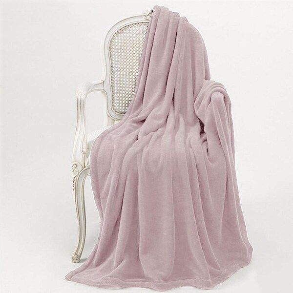 Bambury Super Soft Microplush Throw Rug 130x170 cm Blush - Oeko-Tex Standards