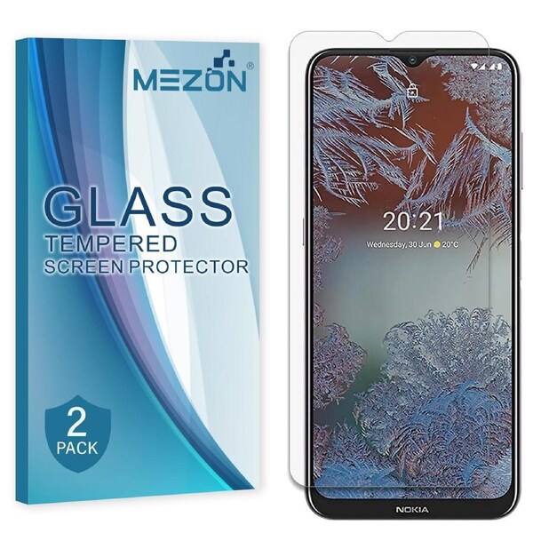 [2 Pack] Nokia G10 Tempered Glass Crystal Clear Premium 9H HD Screen Protector by MEZON – Case Friendly, Shock Absorption (Nokia G10, 9H)