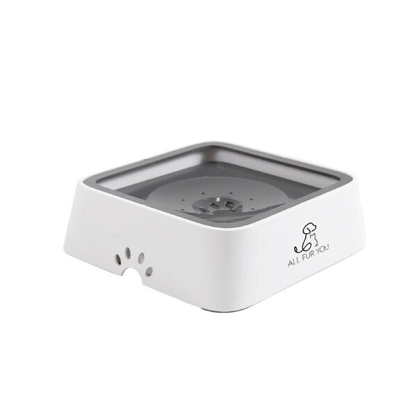 All Fur You Anti Splash Dog Water Bowl Anti Spill Bowl Grey 2L