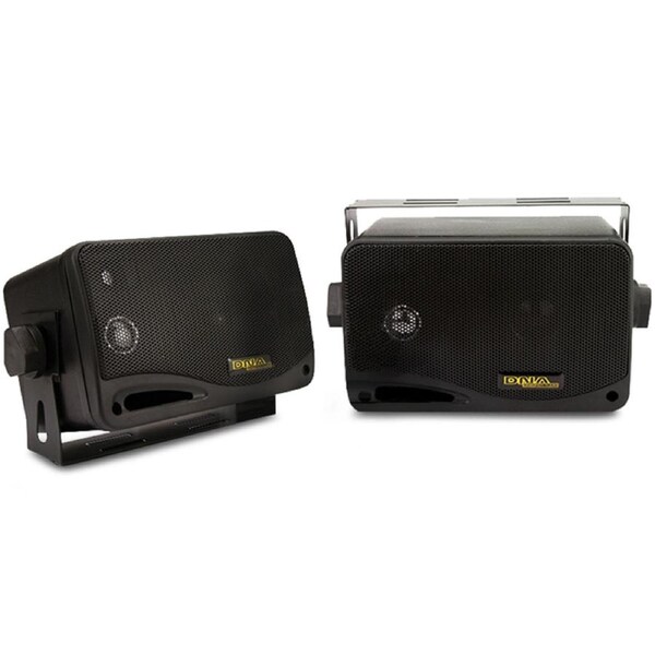 DNA MSB300B 3" 60W 3-Way Marine Boat Speaker Stereo Box Pair