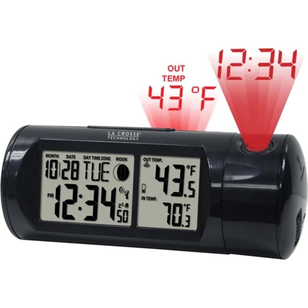La Crosse Projection Alarm Clock with In/Outdoor Temperature 616-143