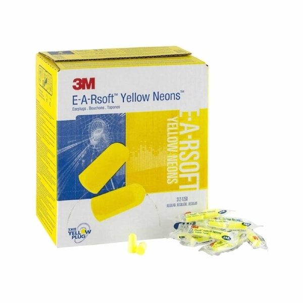 200 Pairs 3M Foam Safety Neon Earplugs Workplace Noise Reduction Disposable Plug