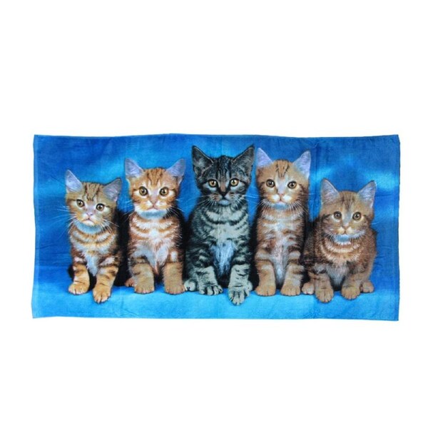 Curious Kittens Cotton Beach Towel