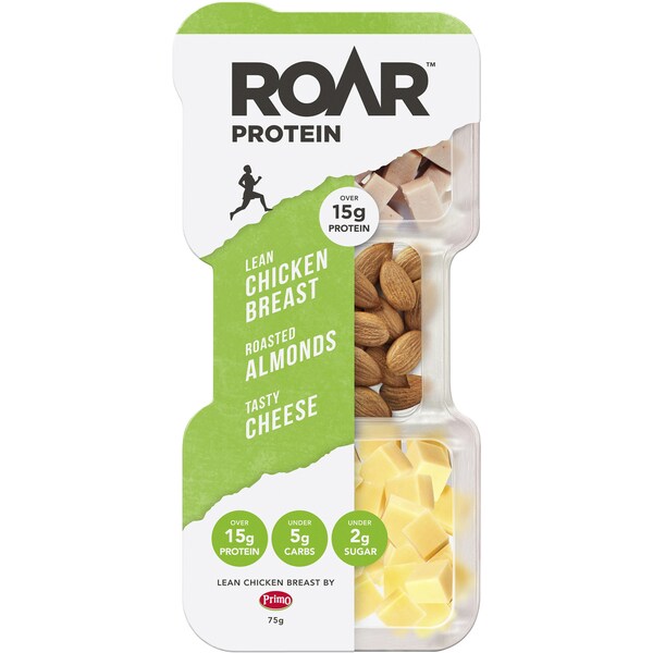 Roar Protein Lean Chicken Breast, Roasted Almonds & Cheese 75g