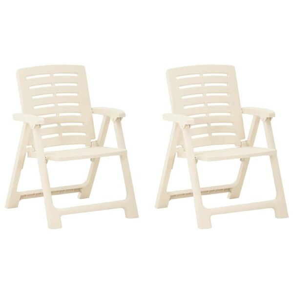 Garden Chairs 2 pcs Plastic White vidaXL