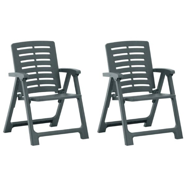 Garden Chairs 2 pcs Plastic Green vidaXL