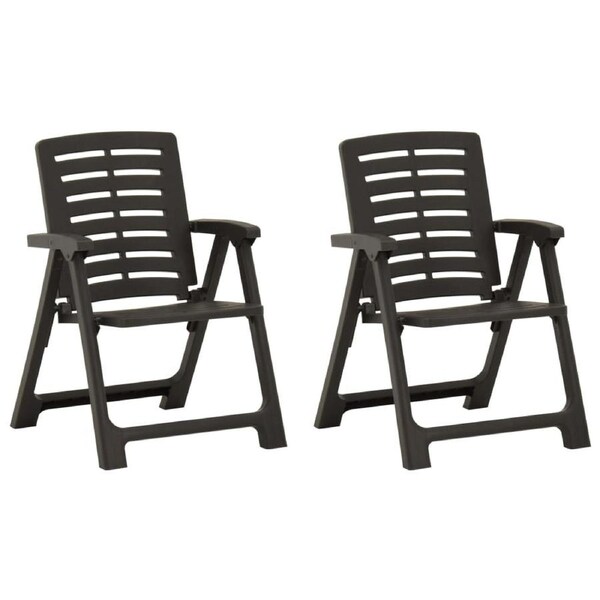Garden Chairs 2 pcs Plastic Anthracite vidaXL