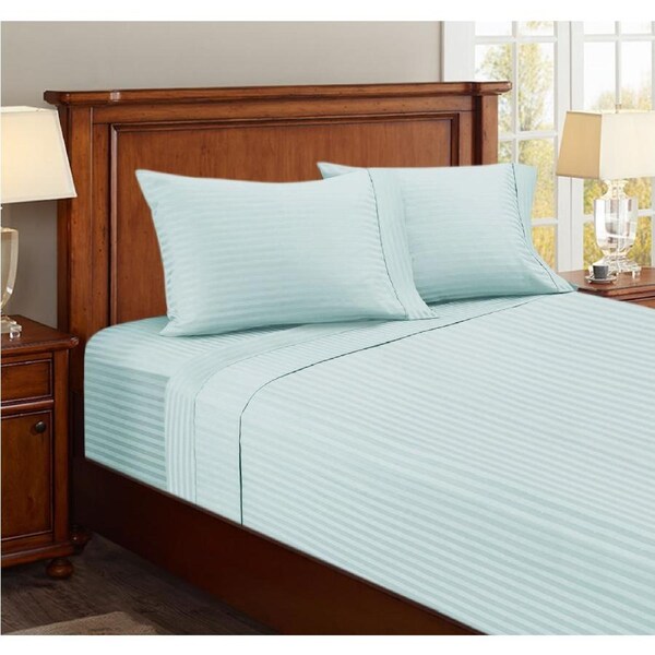 Ramesses 1500TC Hotel Collection Spring Refresh Jacquard Egyptian Cotton Sateen Sheet Set Mega Queen / Silver