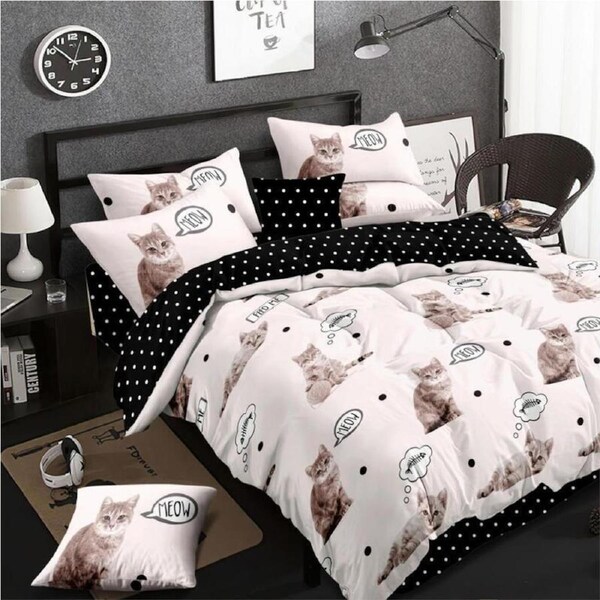 Meow Design Quilt/Doona Cover Set King Single