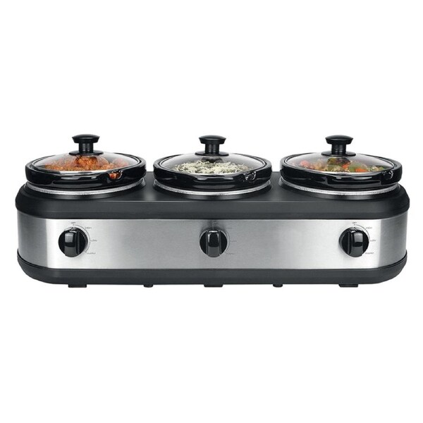 Healthy Choice 3 Pot Slow Cooker Silver