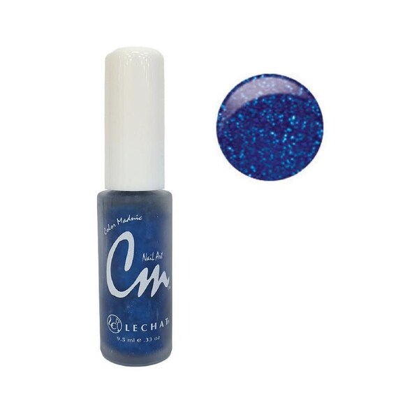 Lechat CM Nail Art Polish Lacquer Enamel Color Madnic NA22 Blue Glitter 9.5ml