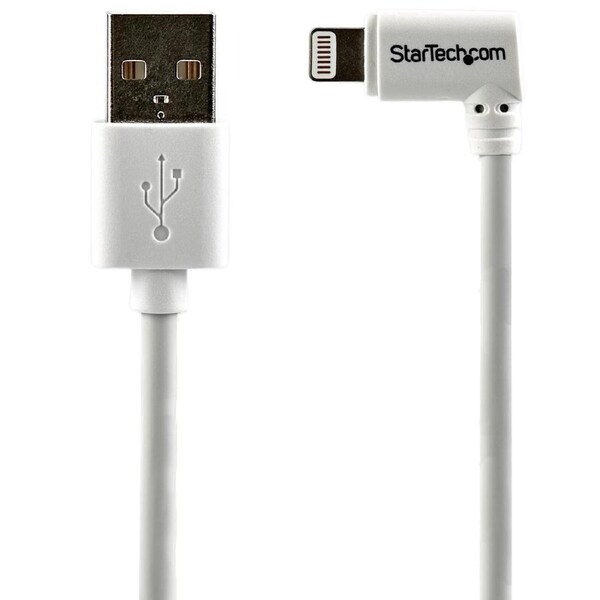 Star Tech 2m USB-A Lightning MFI-Certified Charging Cable Angled for iPhone WH