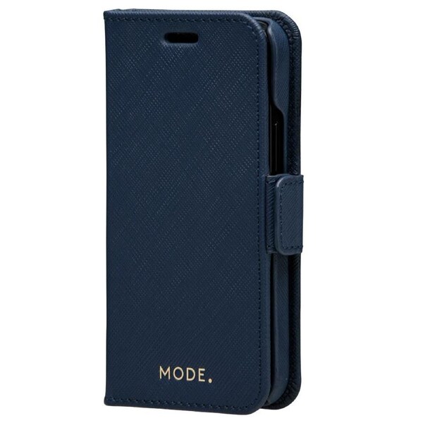Dbramante New York Leather Magnetic Wallet Case for iPhone 12 Mini Ocean Blue