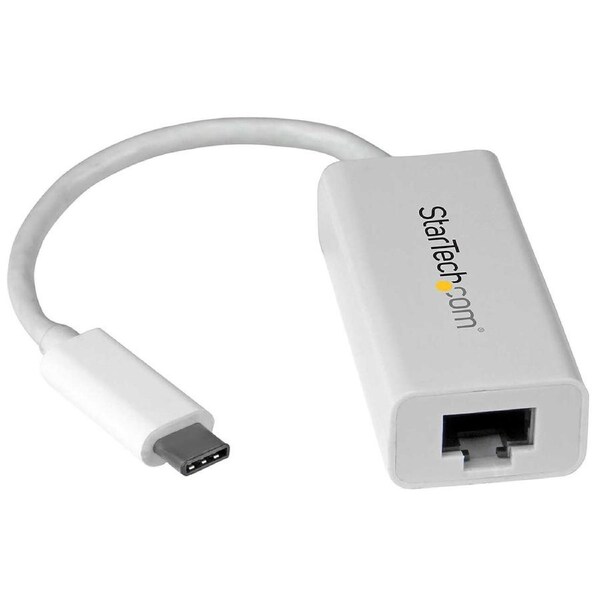 Star Tech 5G Auto MDIX USB C to RJ45 Ethernet Adapter for Laptop/MacBook White