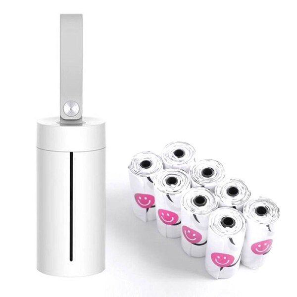 Petkit 14cm Dog Waste Bag Dispenser w/9PK Degradable Pet Poo Garbage Bags Set