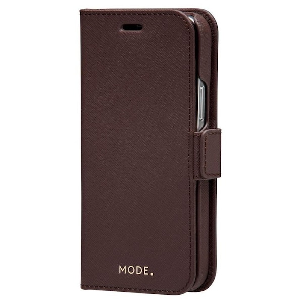 Dbramante New York Leather Wallet Flip Case for iPhone 12/12 Pro Dark Chocolate