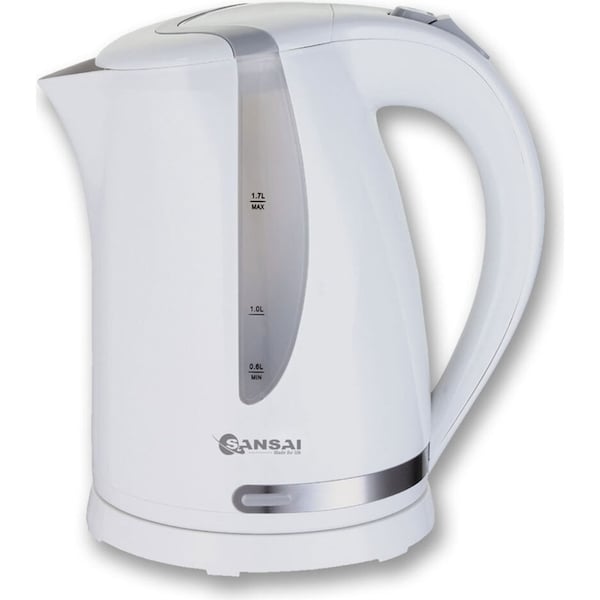 Sansai 1.7L Electric 2200W Cordless Kettle Jug Water Boiler w/ Swivel Base White