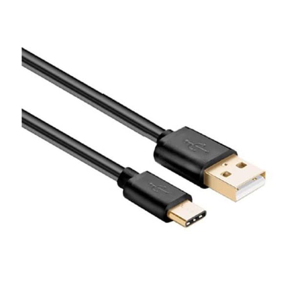 Sansai 2.4m USB-C to USB-A Data Transfer Charging Cable for Samsung S21 Black
