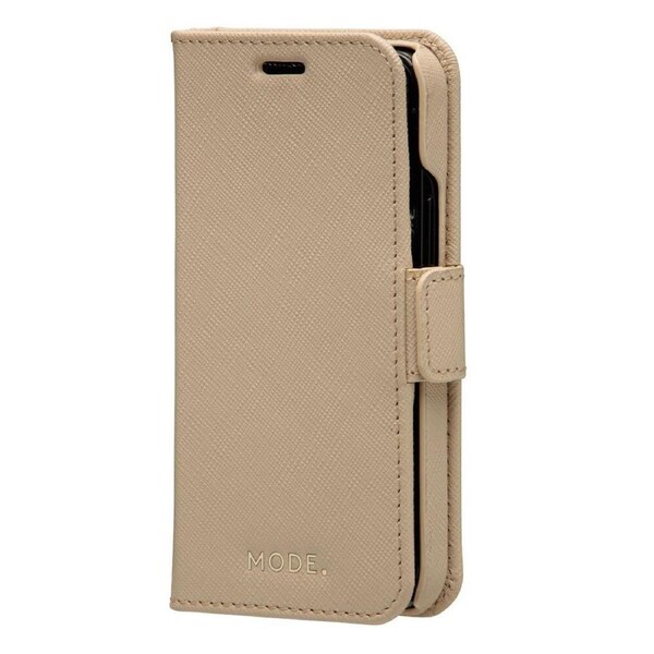 Dbramante New York Leather Magnetic Wallet Case for iPhone 12 Mini Sahara Sand