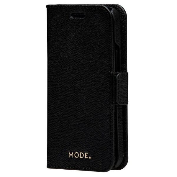 Dbramante New York Leather Magnetic Wallet Case for iPhone 12 Mini Night Black