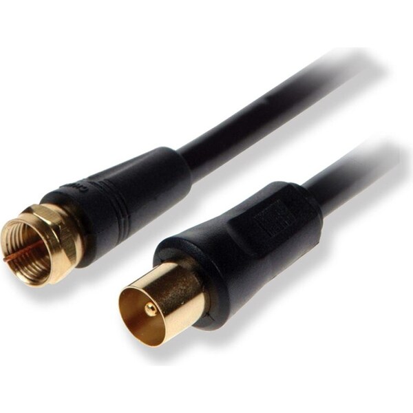 Sansai 3m Male RF to F-Plug TV Antenna Coaxial Flylead Cable Connector Cord BLK