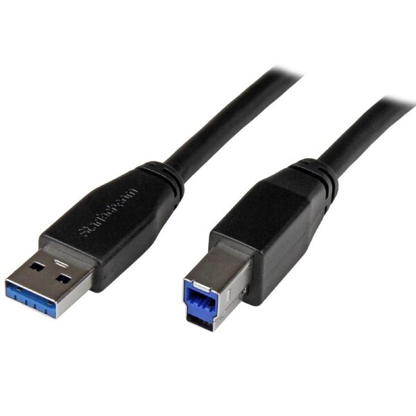 Star Tech 10m Active USB 3.0 5Gbps USB-A To USB-B Cable For PC/Laptop Black