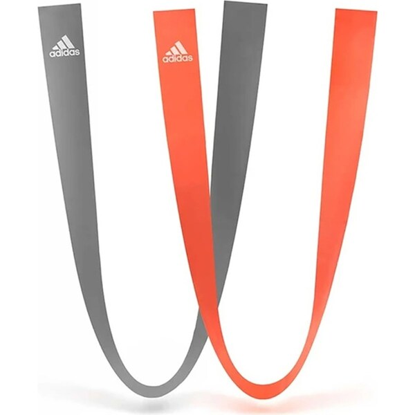 2x Adidas Latex Pilates Resistance Workout Bands Sports Fitness/Exercise Grey/OR
