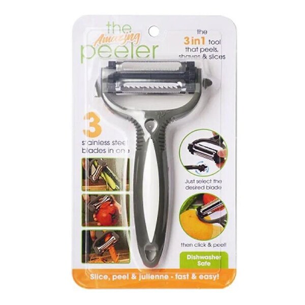 The Amazing Peeler Vegetable/Fruit Stainless Steel Food Slicer/Cutter/Shaver GRY