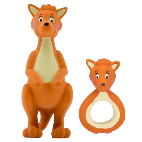 2pc Mizzie The Kangaroo 10cm/19cm Rubber Teething/Teether Toy Newborn/Babies 0m+