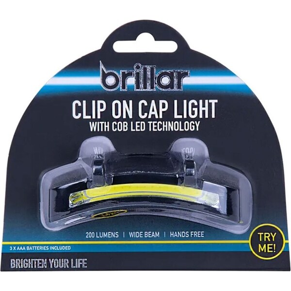 Brillar Cob LED Headlamp Clip-On 200lm Outdoor/Hiking/Camping Light for Cap/Hat