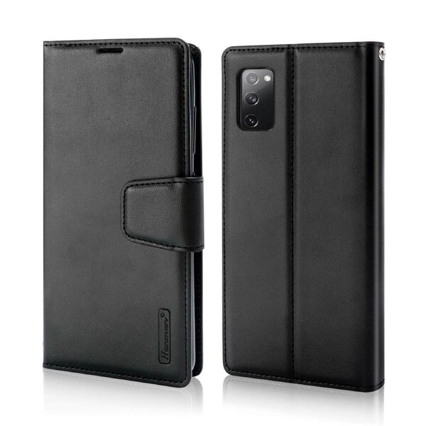 Hanman Galaxy A72 4G 5G Leather Wallet Case for Samsung - Black