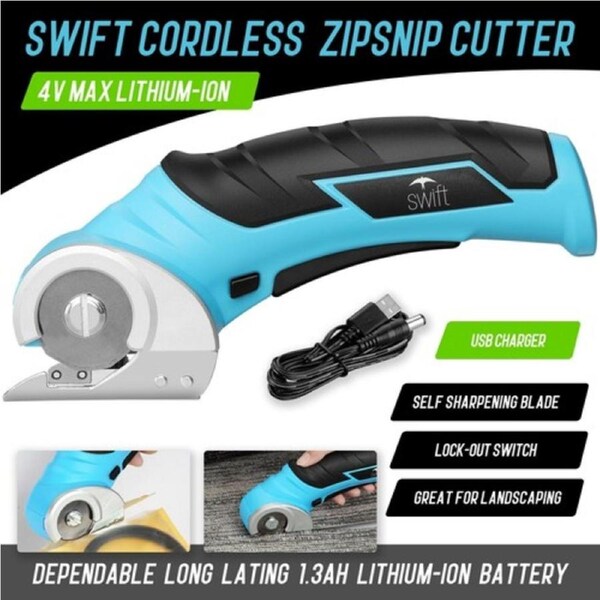 Swift 4V Max Cutting Tool ZipSnip Cordless Power Fabric cutter Tools Home Garden