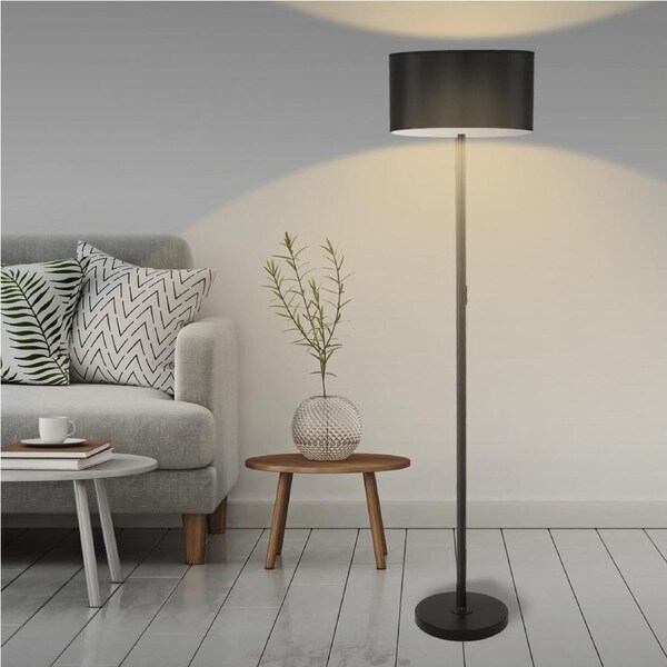 Emitto Modern LED Floor Lamp Stand Reading Light Decoration Indoor Classic Linen Fabric