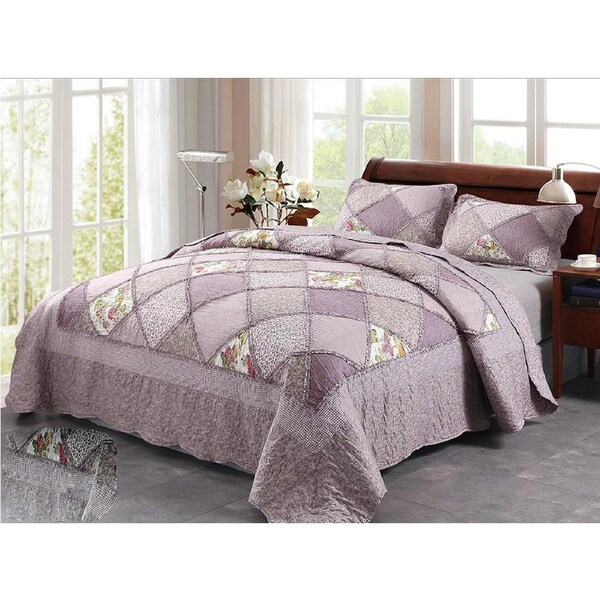 Chic Microfibre Coverlet / Bedspread Set Comforter Patchwork Quilt for King & SuperKing Size bed 270x250cm Y26