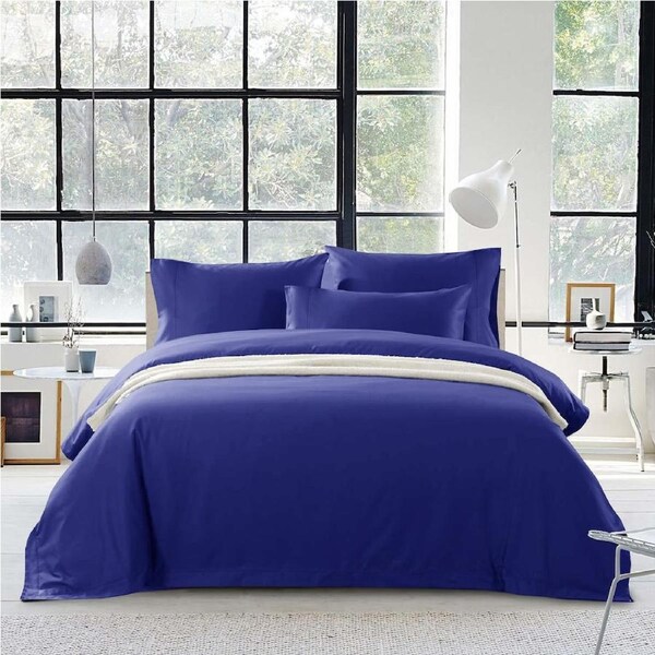 Ramesses Elite Spring Fresh Egyptian Cotton Sateen Quilt Cover Set 1500TC Queen / Ice Blue