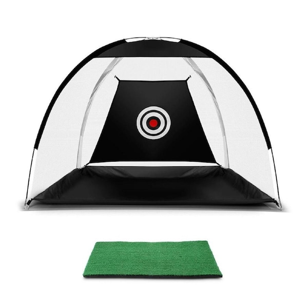 Golf Practice Net and Hitting Mat Target Set Training Aids Home Golf Swing Driving Indoor Outdoor
