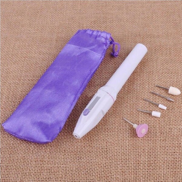 Ozoffer Nail Art Drill Tips Manicure Set Kit File Grinder Polisher Battery Beauty Tool