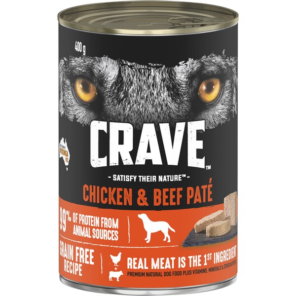 Crave Wet Dog Food Chicken & Beef Pate 400g
