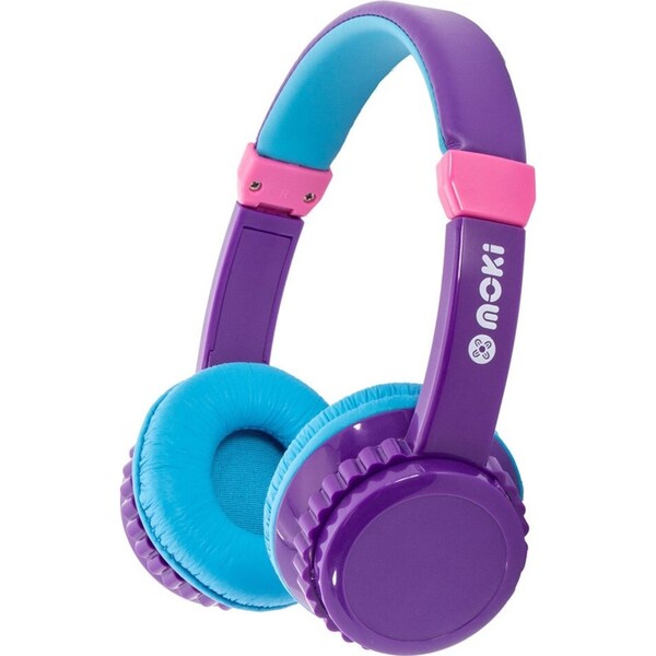 Moki Play Safe Volume Limited Wired Headphones for Kids/Children Purple/Aqua