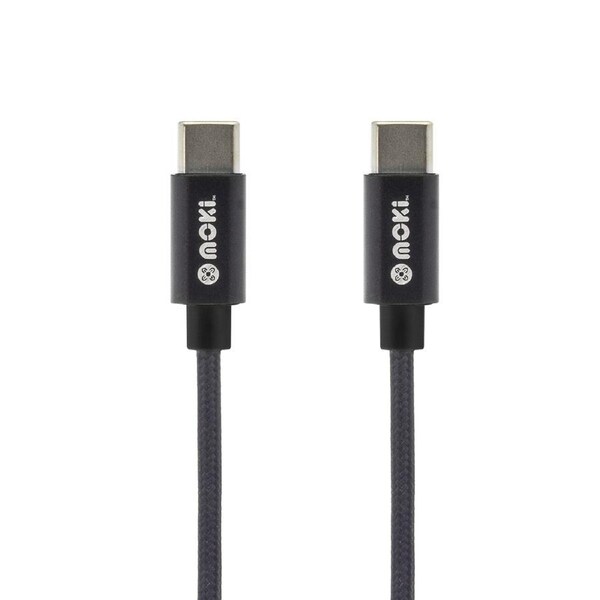 Moki 90cm Braided USB Type C/Type C Sync/Charge Cable f/ Phone/Power Adaptor BLK