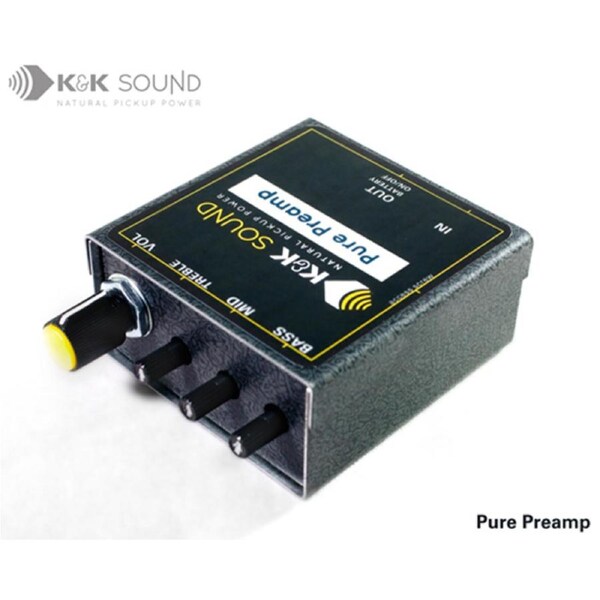 K&K Pure Preamp w/ 3 band EQ + Belt Clip