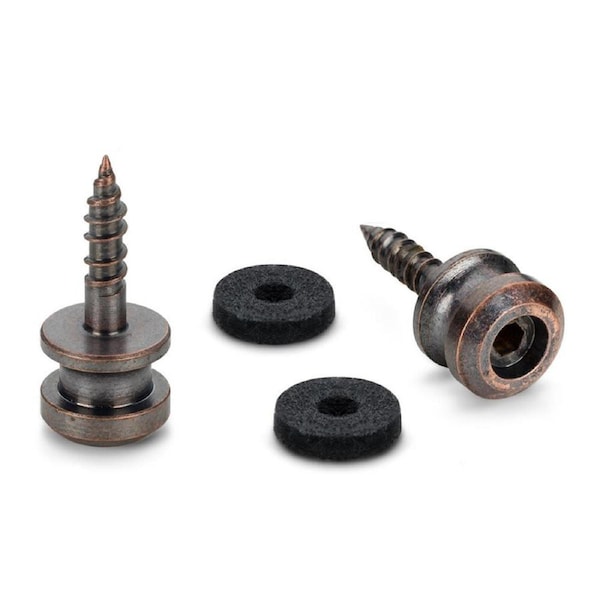 Endpins Pair for Schaller S-LOCKS Short Vintage Copper Guitar Strap Buttons