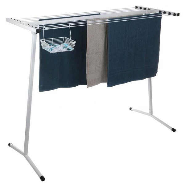 Clothes Airer Freestanding Folding Small Clothes Line White 12m Line Space