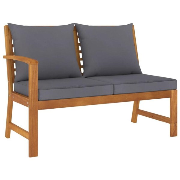 Garden Bench 114.5 cm with Dark Grey Cushion Solid Acacia Wood vidaXL