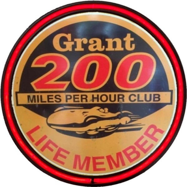 LARGE Grant 200 MPH Miles Per Hour Club Bar Garage Wall Light Sign RED Neon
