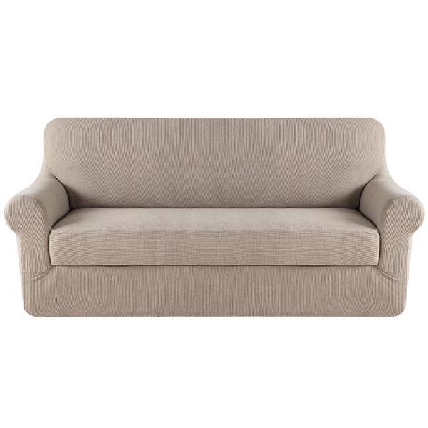 2 Pieces Style Stretch Sofa Cover Couch Cover Slip Cover Small Jacquard Soft Black / Three seater (173-210cm)