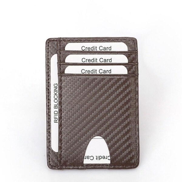Slim Wallet RFID Front Pocket Wallet Minimalist Secure Thin Credit Card Holder Coffee