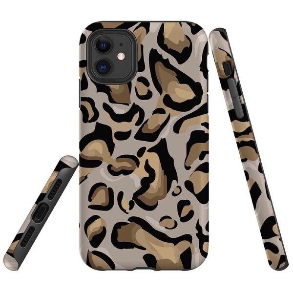 For iPhone 11 Case Tough Protective Cover Leopard Pattern