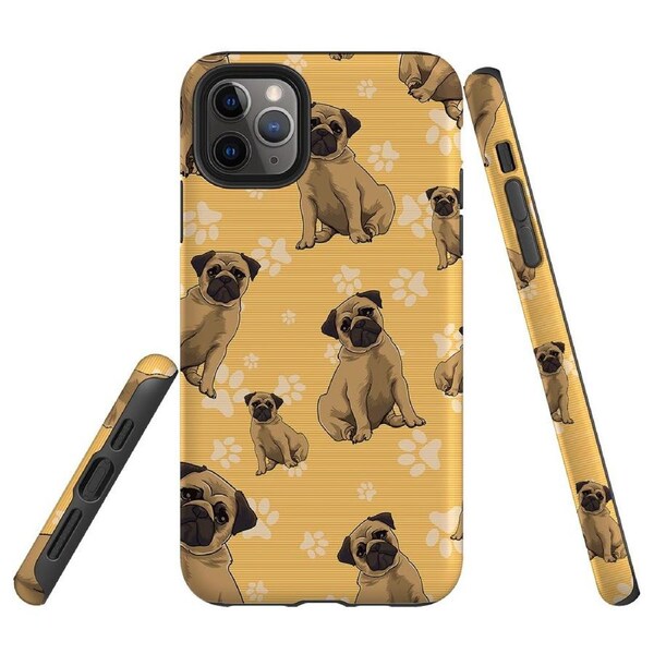 For iPhone 11 Pro Max Case Tough Protective Cover Pug Dog